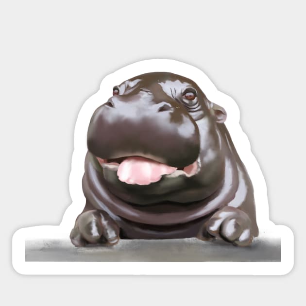 Hippo Sticker by kozinoart